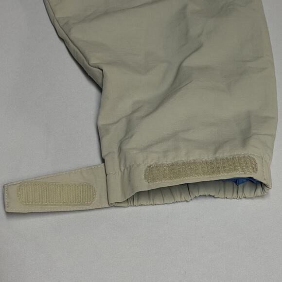 Men's Lands End Hooded Cream Colored Full Zip Windbreaker Size Large Zip Pockets - Picture 10 of 15